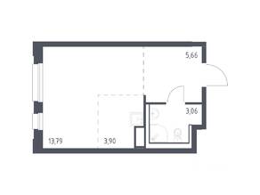 ЖК «Новые Лаврики», планировка студии, 26.41 м²
