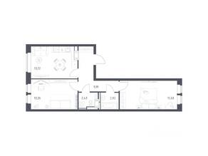 ЖК «Большое Путилково», планировка 2-комнатной квартиры, 57.10 м²