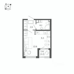 МЖК «Пулковский дом», планировка студии, 28.10 м²