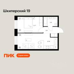 ЖК «Шкиперский 19», планировка 1-комнатной квартиры, 36.40 м²