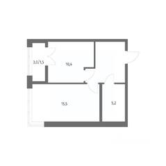 ЖК «NEWПИТЕР», планировка 1-комнатной квартиры, 40.80 м²