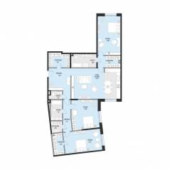 ЖК «Садовническая 69», планировка 3-комнатной квартиры, 180.25 м²