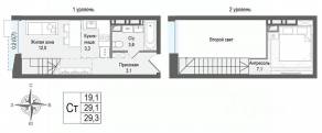 ЖК «Киноквартал», планировка студии, 29.10 м²
