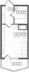 ЖК «Ювента», планировка студии, 25.10 м²