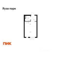 ЖК «Яуза парк (ПИК)», планировка студии, 22.90 м²