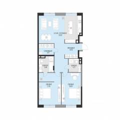 ЖК «Садовническая 69», планировка 2-комнатной квартиры, 105.76 м²