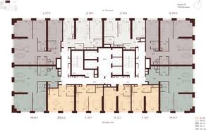 ЖК «Indy Towers», планировка 1-комнатной квартиры, 35.70 м²
