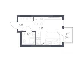 ЖК «Остафьево», планировка студии, 23.18 м²