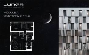 ЖК «LUNAR», планировка 2-комнатной квартиры, 109.60 м²