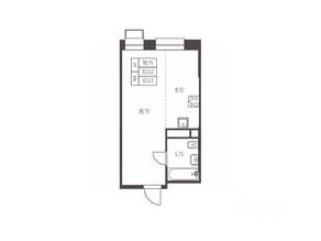 ЖК «Новая Ивантеевка», планировка студии, 30.40 м²