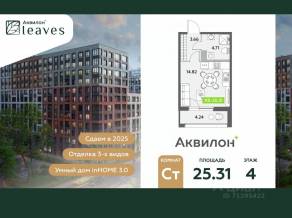 ЖК «Аквилон Leaves», планировка студии, 25.31 м²