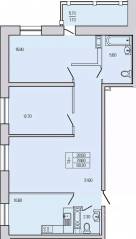 ЖК «Экос», планировка 2-комнатной квартиры, 80.30 м²