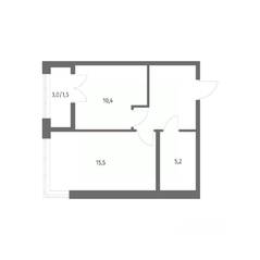 ЖК «NEWПИТЕР», планировка 1-комнатной квартиры, 41.00 м²