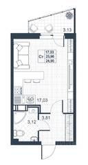 ЖК «Ново-Антропшино», планировка студии, 23.70 м²