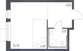 ЖК «Молжаниново», планировка студии, 25.90 м²
