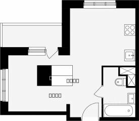 ЖК «Школьный (Климовск)», планировка студии, 32.80 м²