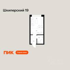 ЖК «Шкиперский 19», планировка студии, 21.60 м²