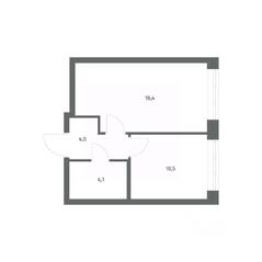ЖК «NEWПИТЕР», планировка 1-комнатной квартиры, 37.03 м²