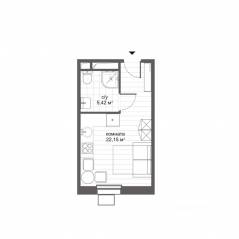 Апарт-комплекс «CitiMix Новокосино», планировка студии, 27.81 м²
