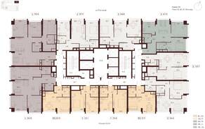 ЖК «Indy Towers», планировка 3-комнатной квартиры, 82.80 м²