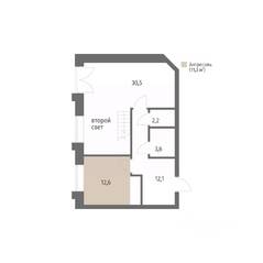 ЖК «NEWПИТЕР», планировка 1-комнатной квартиры, 71.40 м²