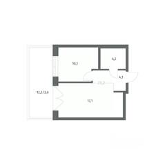 ЖК «NEWПИТЕР», планировка 1-комнатной квартиры, 39.23 м²
