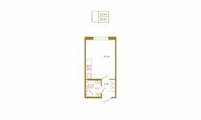 МЖК «Новая история», планировка студии, 23.94 м²