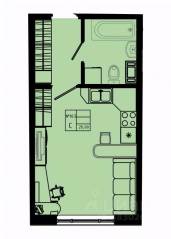 ЖК «Pixel», планировка студии, 26.00 м²