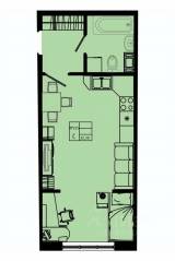 ЖК «Pixel», планировка студии, 32.30 м²