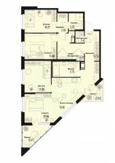 ЖК «ID Murino III», планировка 4-комнатной квартиры, 94.00 м²
