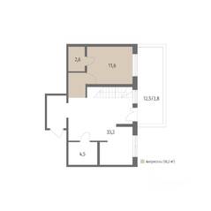 ЖК «NEWПИТЕР», планировка 1-комнатной квартиры, 75.00 м²