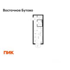 ЖК «Восточное Бутово», планировка студии, 29.10 м²