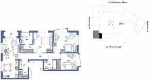 ЖК «Страна.Парковая», планировка 4-комнатной квартиры, 92.03 м²