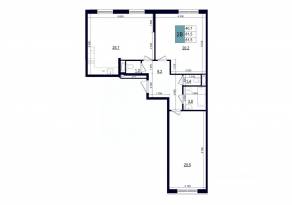 ЖК «Одинцово сити», планировка 2-комнатной квартиры, 81.50 м²