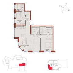 ЖК «Татарская 35», планировка 2-комнатной квартиры, 102.50 м²