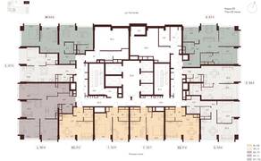 ЖК «Indy Towers», планировка 3-комнатной квартиры, 82.40 м²