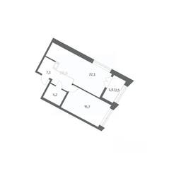 ЖК «NEWПИТЕР», планировка 1-комнатной квартиры, 52.02 м²
