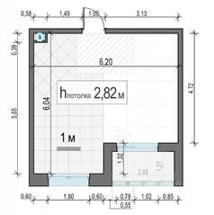 ЖК «Новое Пушкино», планировка 1-комнатной квартиры, 32.40 м²