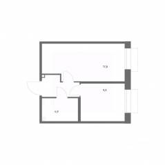 ЖК «Парусная 1», планировка 1-комнатной квартиры, 36.40 м²