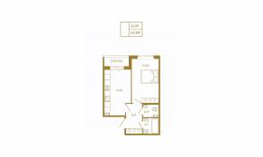 МЖК «Новая история», планировка 1-комнатной квартиры, 42.68 м²