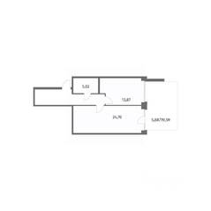 ЖК «NEWПИТЕР», планировка 1-комнатной квартиры, 61.80 м²