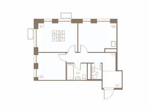 ЖК «Фабрикант», планировка 2-комнатной квартиры, 56.70 м²