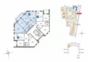 ЖК «Ново-Никольское», планировка 3-комнатной квартиры, 95.40 м²