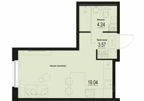 ЖК «ID Murino III», планировка студии, 26.85 м²