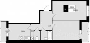 ЖК «Красная горка», планировка 2-комнатной квартиры, 55.80 м²