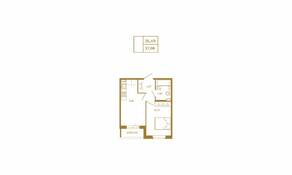 МЖК «Новая история», планировка 1-комнатной квартиры, 37.98 м²