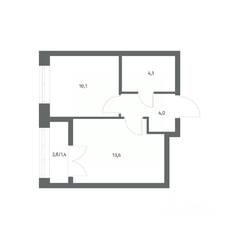 ЖК «NEWПИТЕР», планировка 1-комнатной квартиры, 33.20 м²