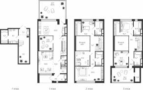 ЖК «Жилой квартал Shagal», планировка 5-комнатной квартиры, 247.90 м²