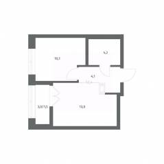 ЖК «NEWПИТЕР», планировка 1-комнатной квартиры, 32.95 м²