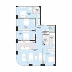 ЖК «Садовническая 69», планировка 4-комнатной квартиры, 170.94 м²